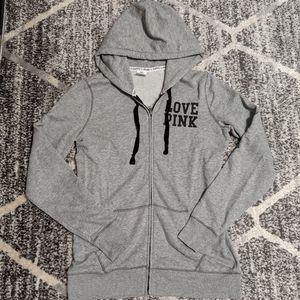 PINK Love Pink Gray Sweater